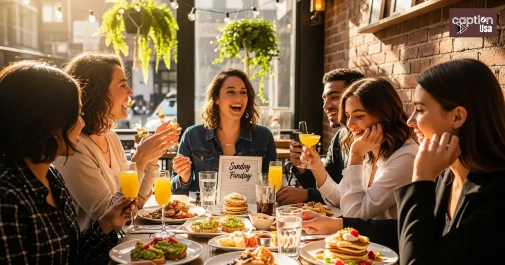 Sunday date captions with friends